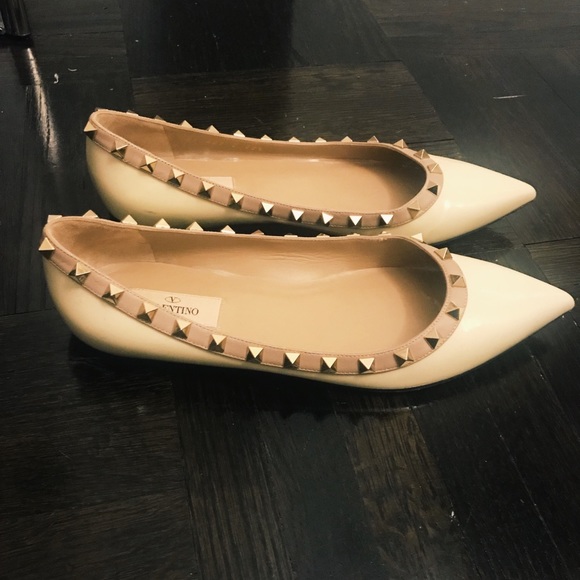 Valentino Shoes - Valentino Rockstud Patent Ballet Flats